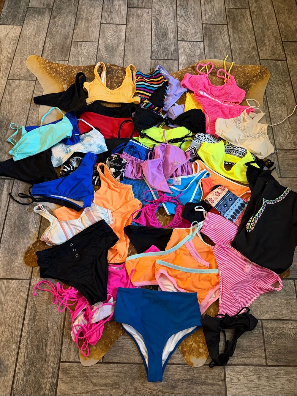 Hollister Mixed Color Bikini Lot - Pink, Blue, Orange, Yellow, Black